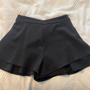 Zara black ruffle shorts